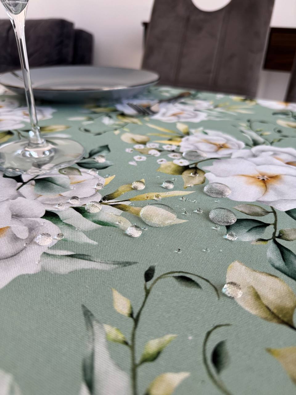Linen waterproof tablecloth with Teflon, Geometry collection, luxury quality (custom or standard size)