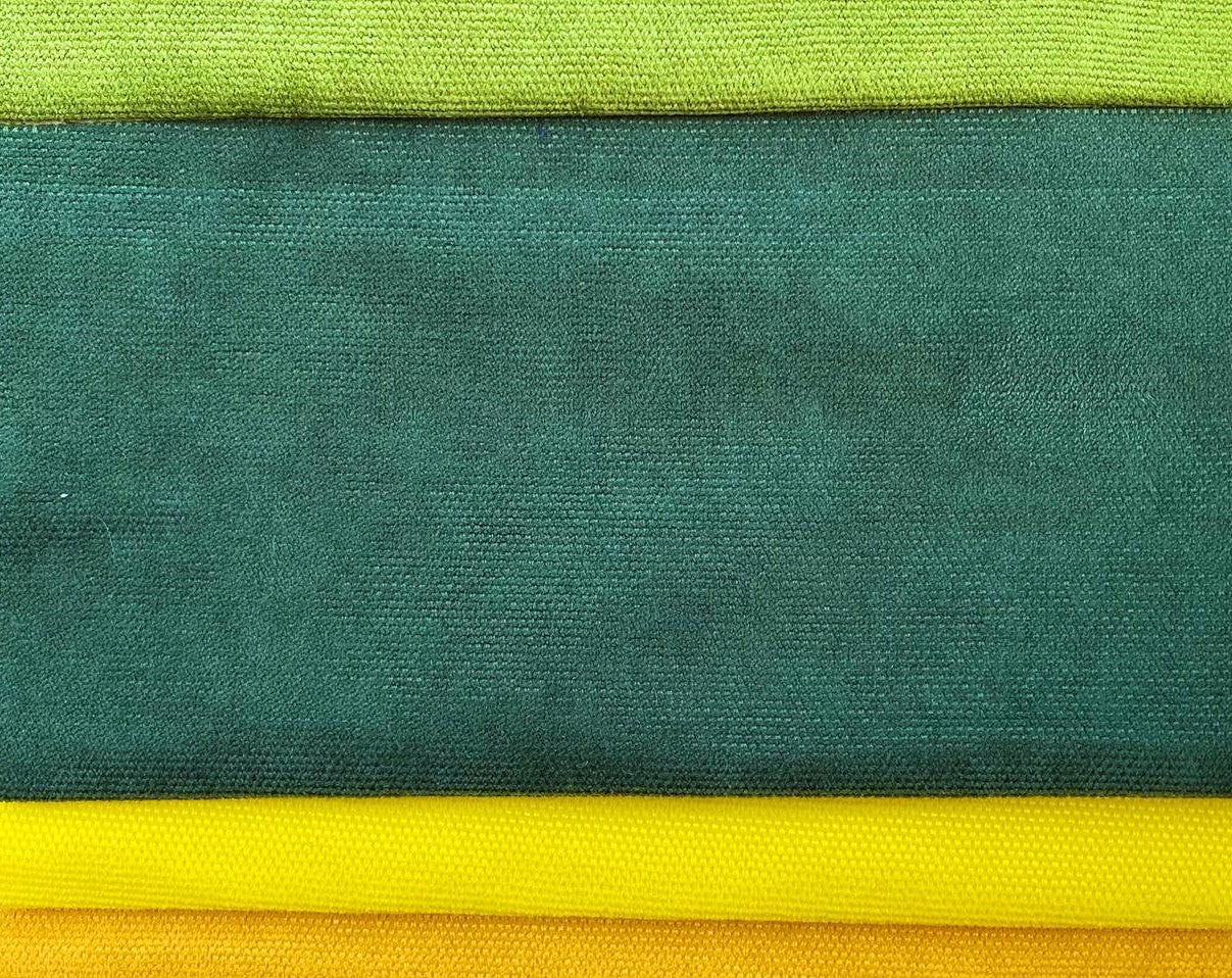 Plain microvelor curtain, emerald green color