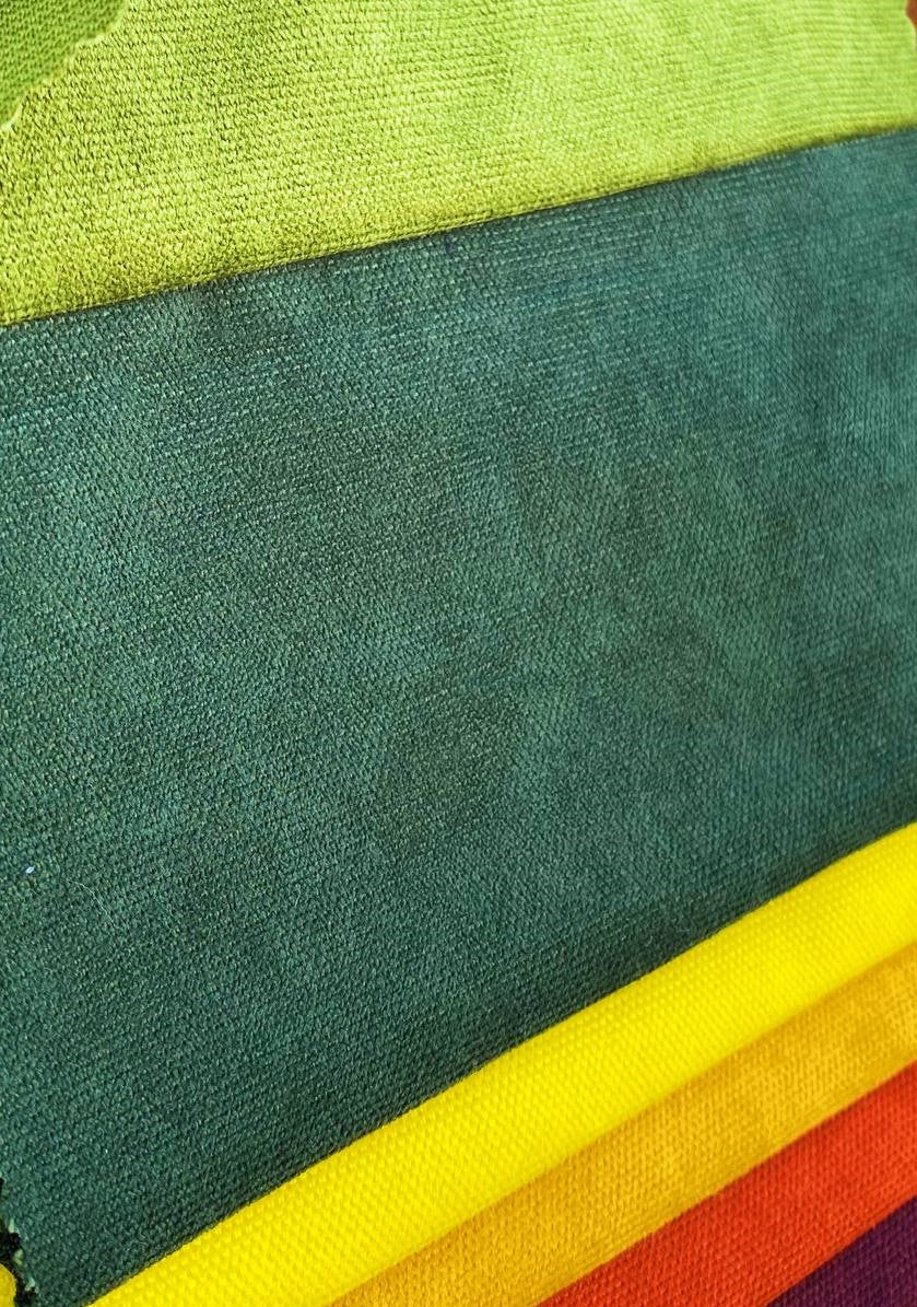 Plain microvelor curtain, emerald green color