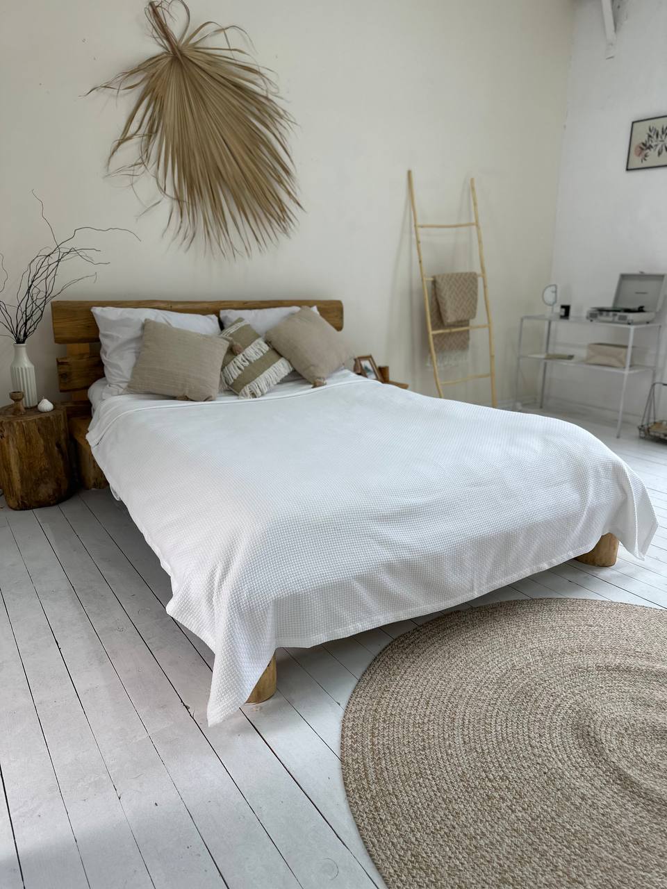 Сotton bedspread "Soft", white color