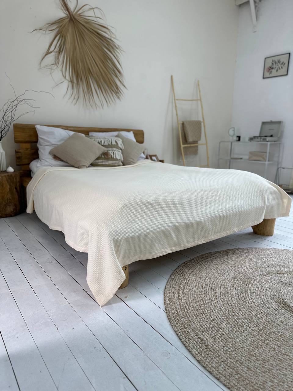 Сotton bedspread "Soft", milk color
