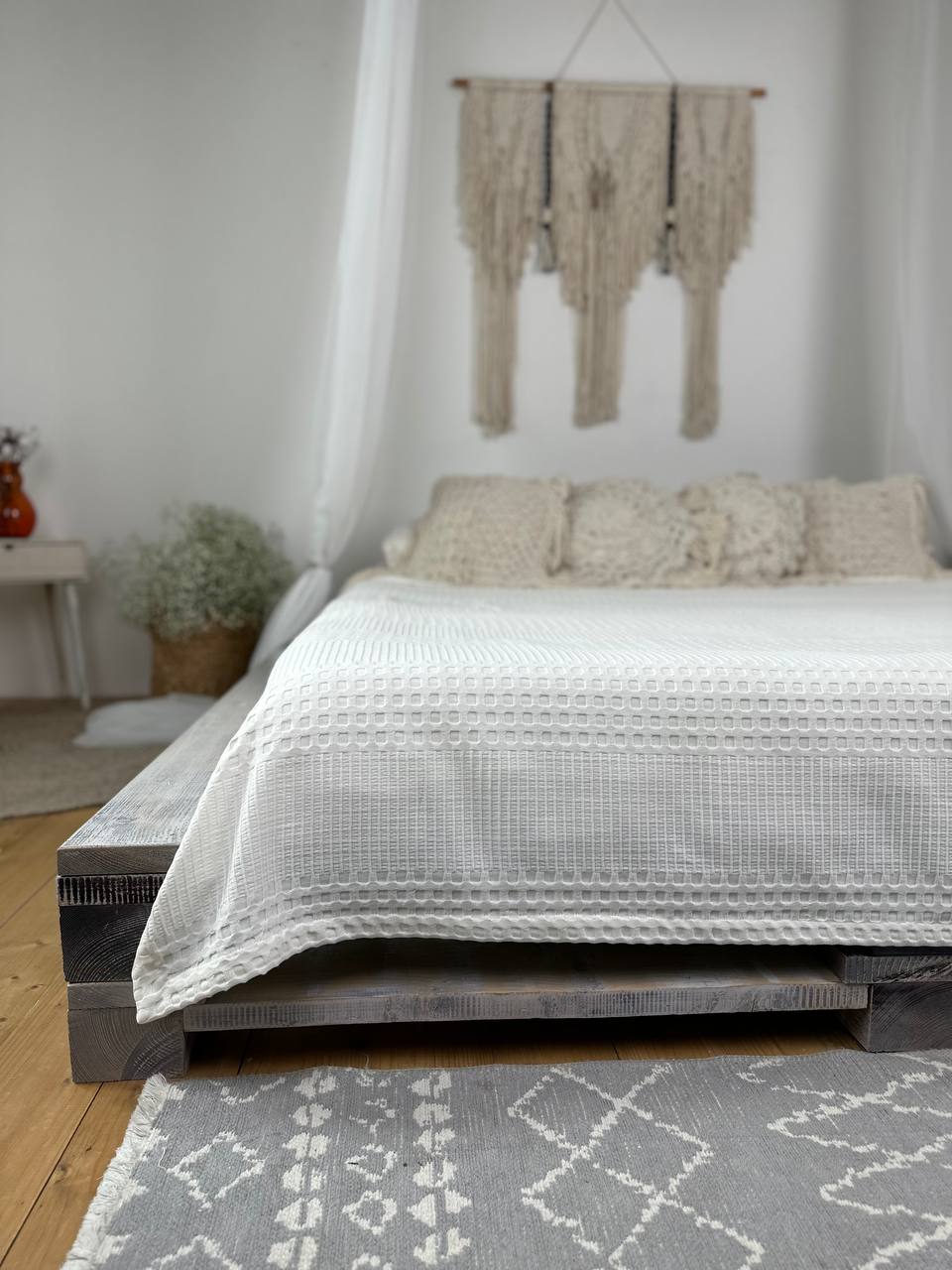 Сotton bedspread "Pike", milk color