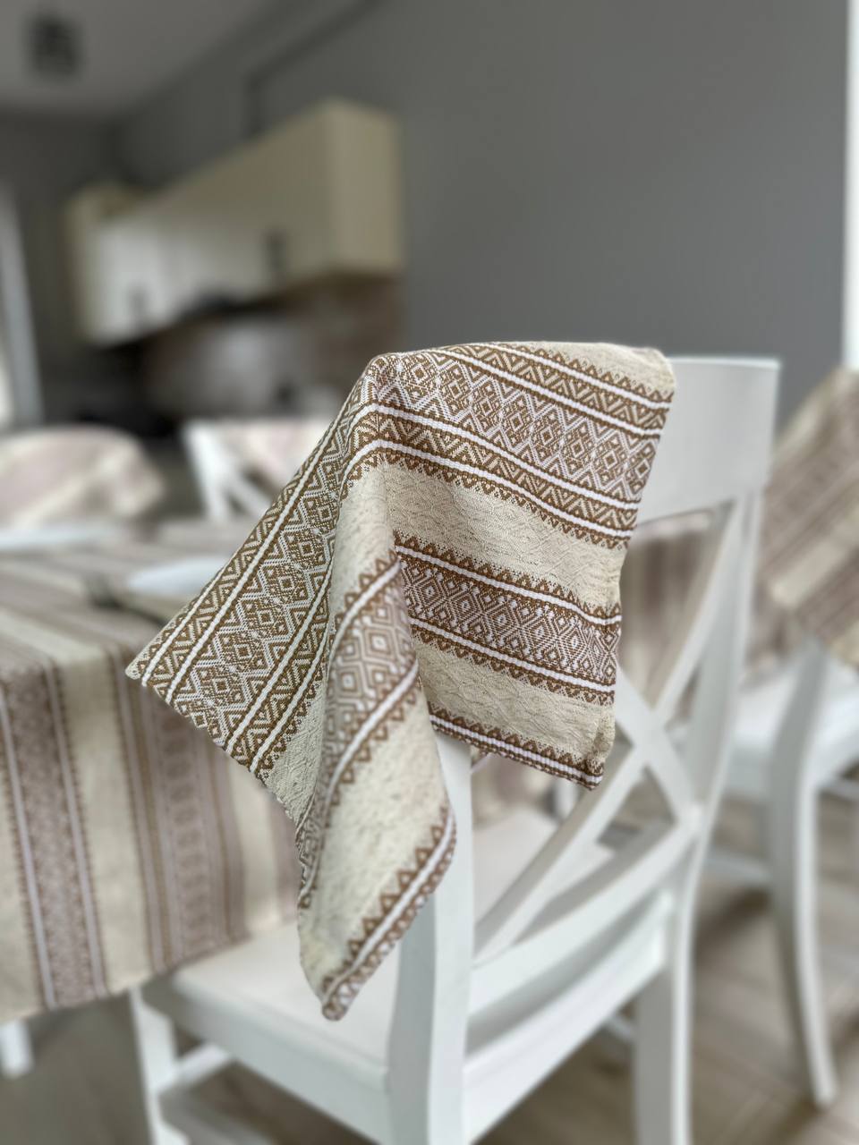 Ukrainian tablecloth embroidered linen, Ukrainian ornament, luxury quality (custom or standard size)