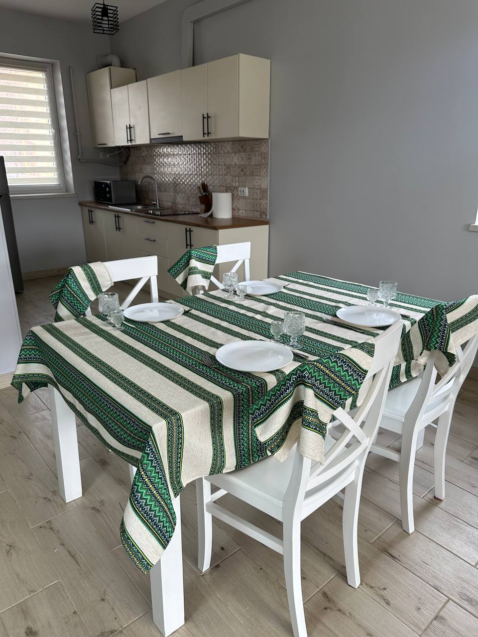 Ukrainian tablecloth embroidered linen, Ukrainian ornament, luxury quality (custom or standard size)