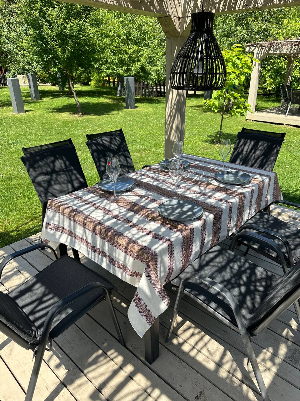 Ukrainian tablecloth embroidered linen, Ukrainian ornament, luxury quality (custom or standard size)