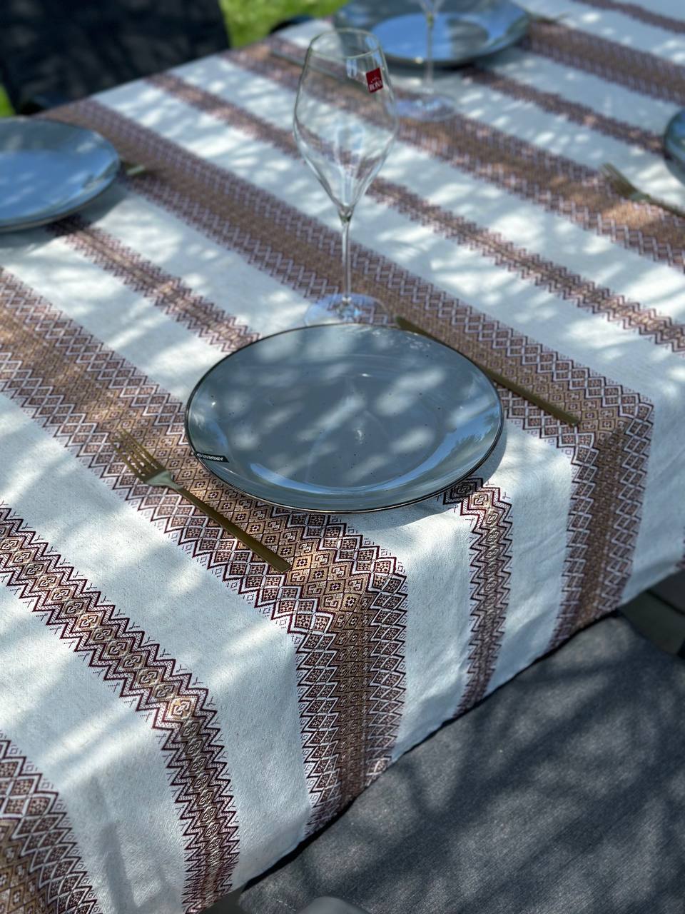 Ukrainian tablecloth embroidered linen, Ukrainian ornament, luxury quality (custom or standard size)