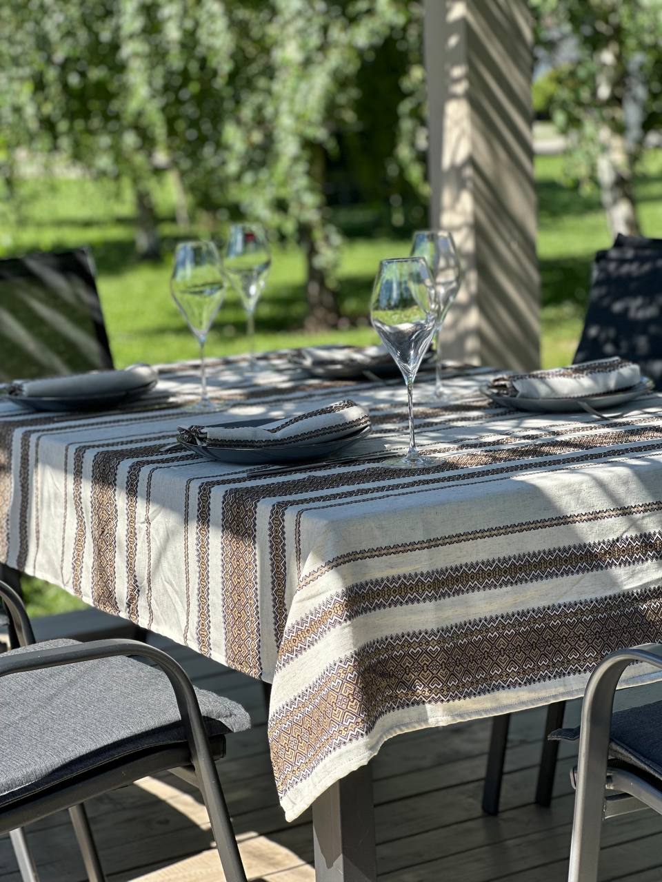 Ukrainian tablecloth embroidered linen, Ukrainian ornament, luxury quality (custom or standard size)
