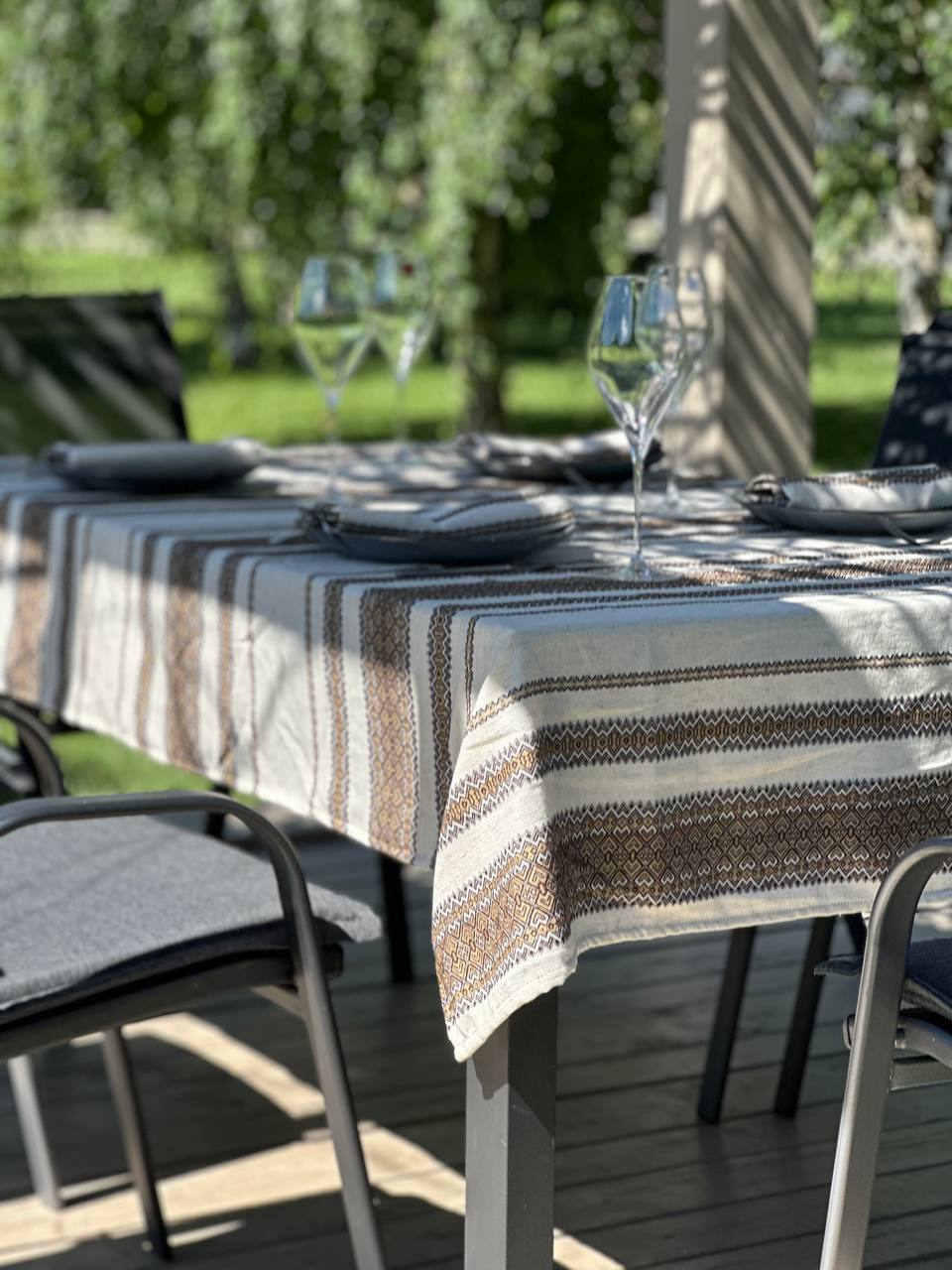 Ukrainian tablecloth embroidered linen, Ukrainian ornament, luxury quality (custom or standard size)