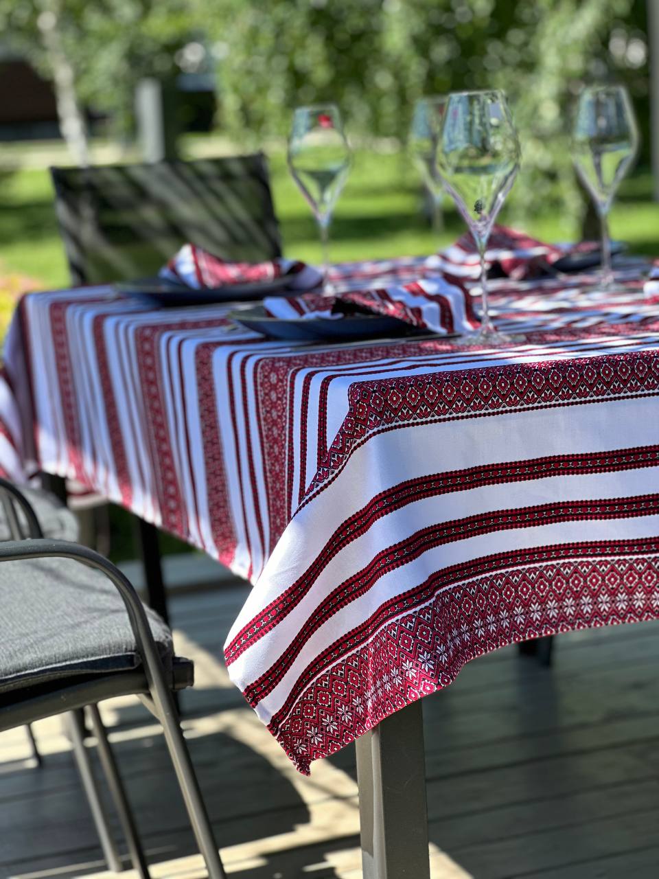 Ukrainian tablecloth embroidered linen, Ukrainian ornament, luxury quality (custom or standard size)