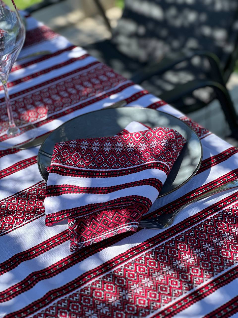 Ukrainian tablecloth embroidered linen, Ukrainian ornament, luxury quality (custom or standard size)