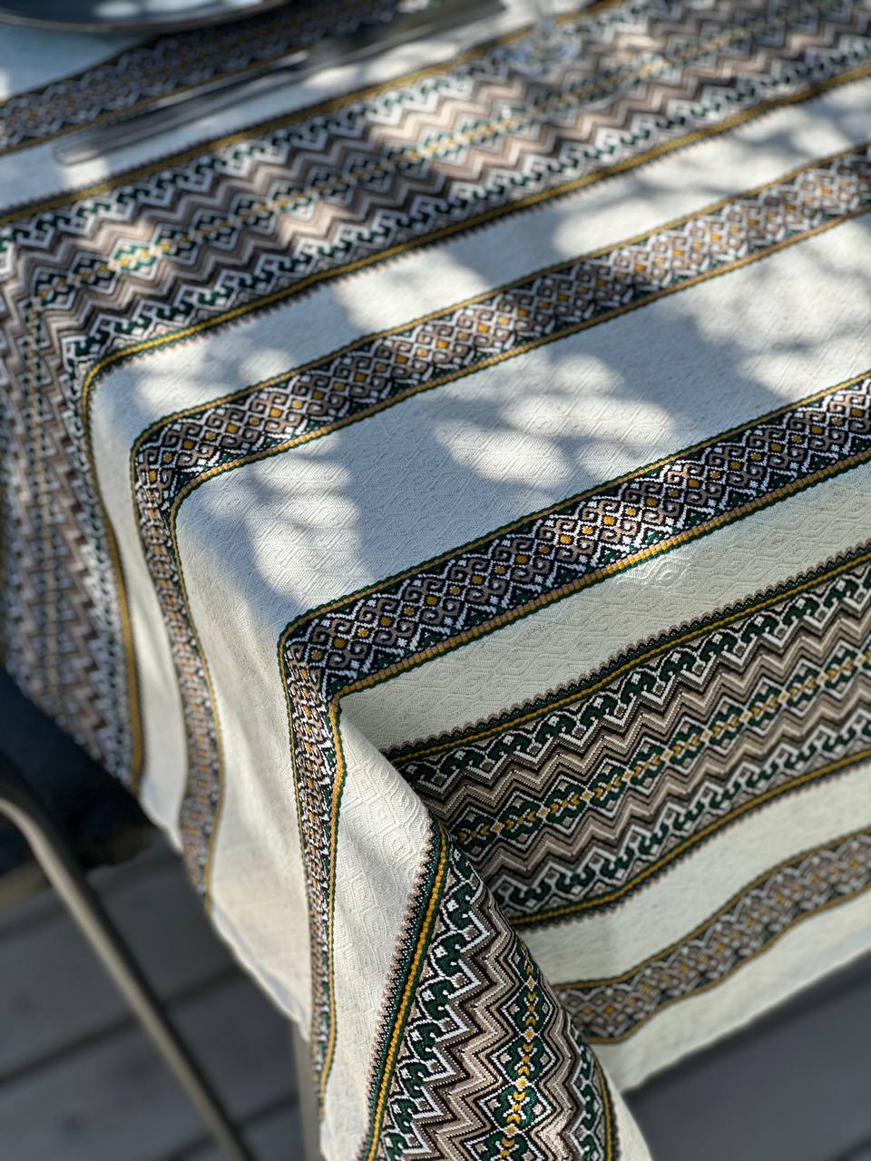 Ukrainian tablecloth embroidered linen, Ukrainian ornament, luxury quality (custom or standard size)