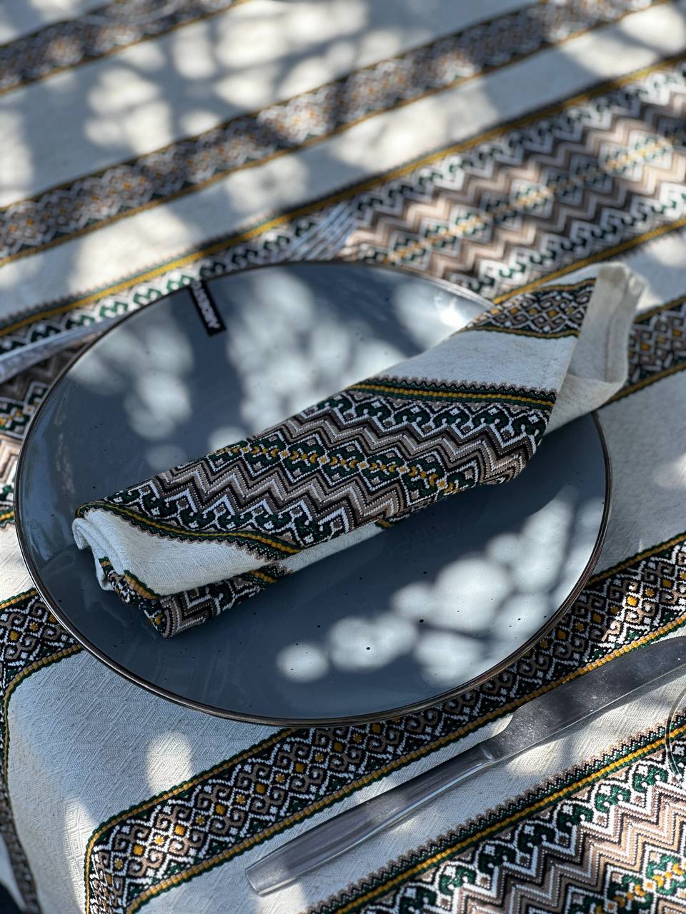 Ukrainian tablecloth embroidered linen, Ukrainian ornament, luxury quality (custom or standard size)