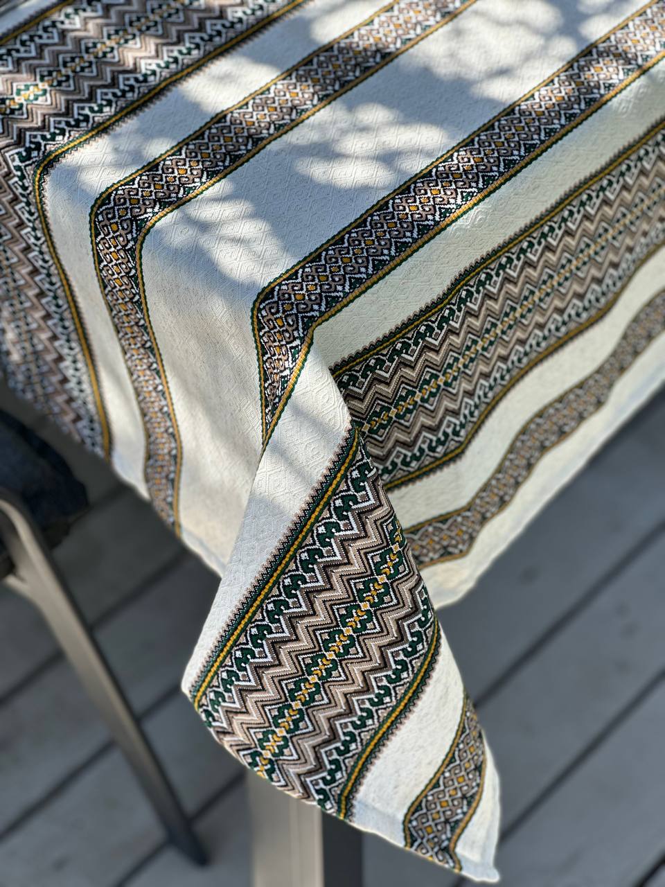 Ukrainian tablecloth embroidered linen, Ukrainian ornament, luxury quality (custom or standard size)