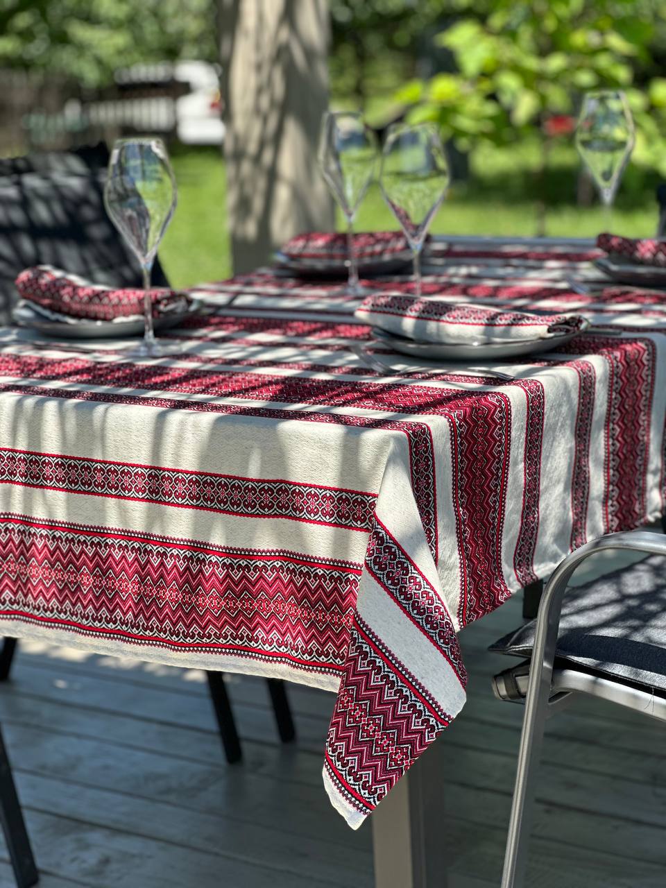 Ukrainian tablecloth embroidered linen, Ukrainian ornament, luxury quality (custom or standard size)