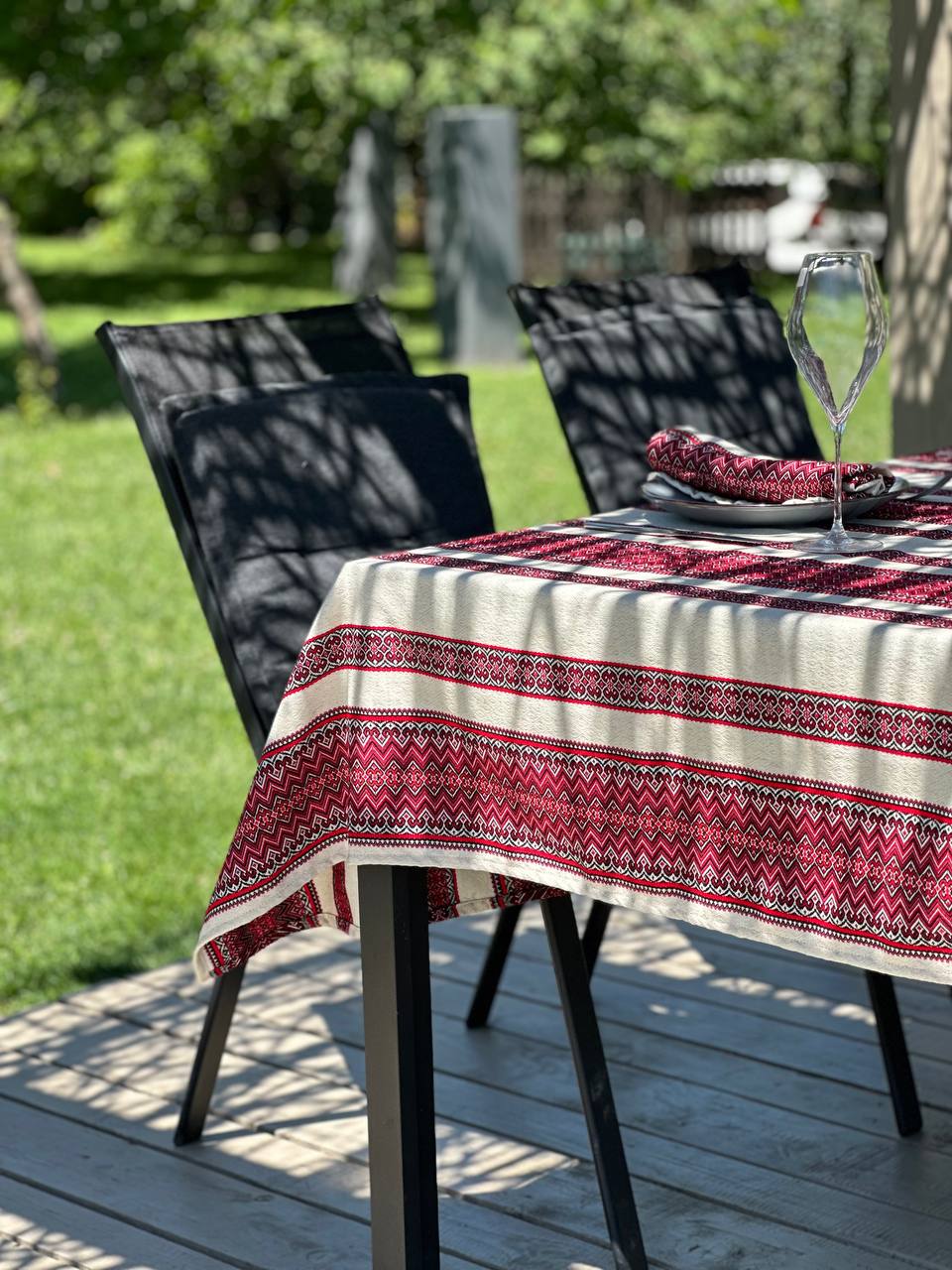 Ukrainian tablecloth embroidered linen, Ukrainian ornament, luxury quality (custom or standard size)