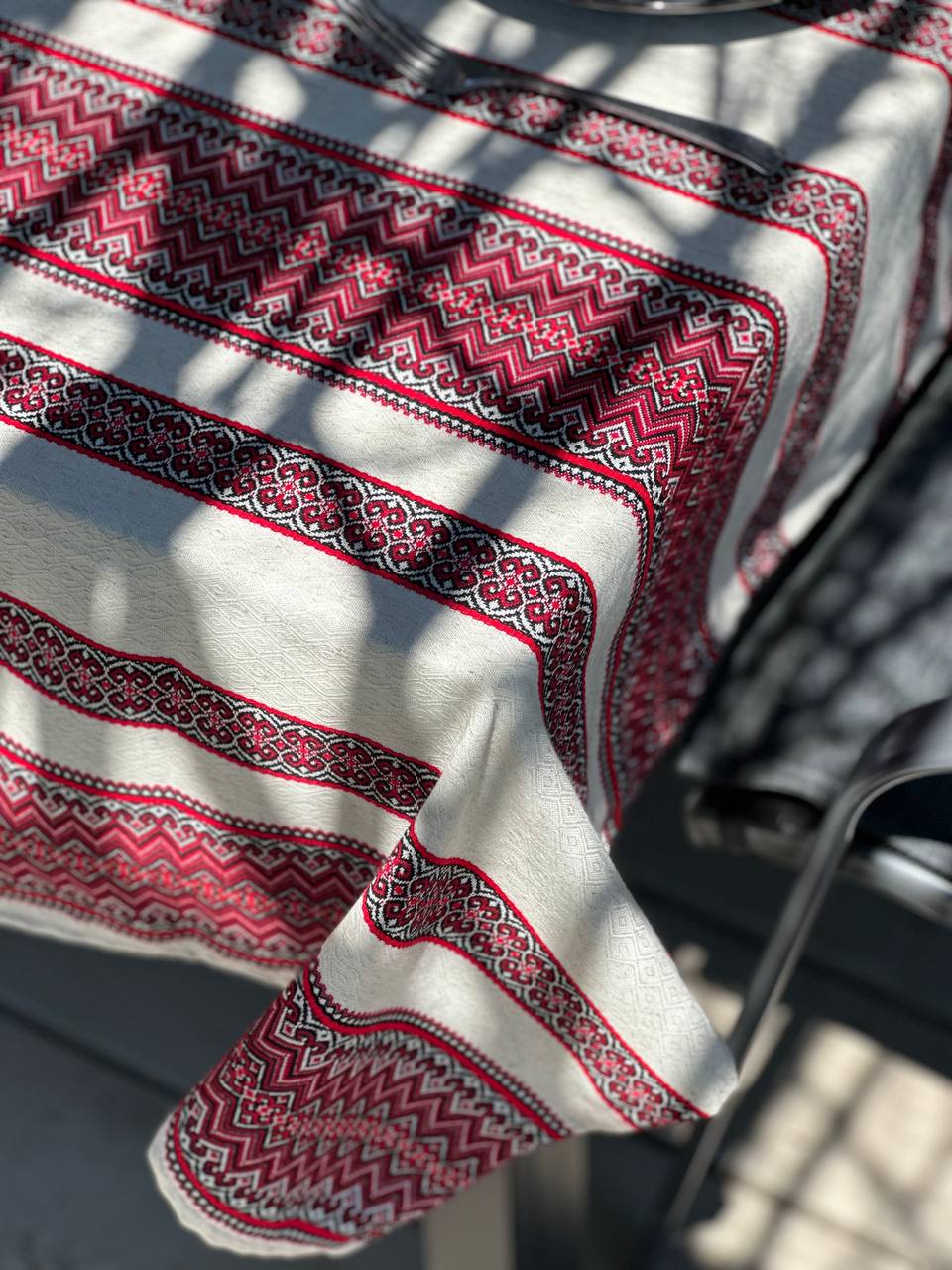 Ukrainian tablecloth embroidered linen, Ukrainian ornament, luxury quality (custom or standard size)