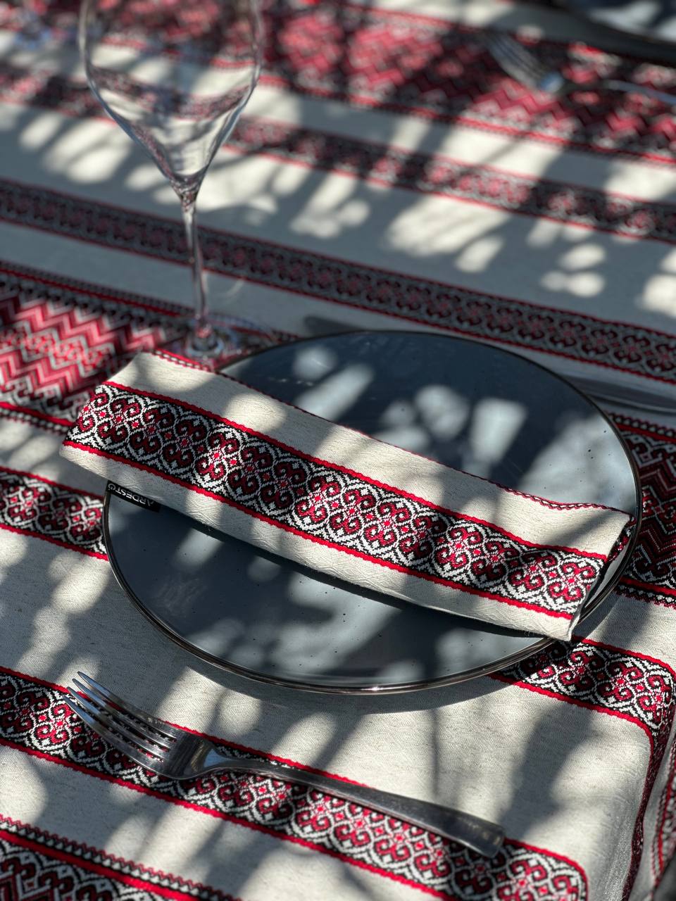 Ukrainian tablecloth embroidered linen, Ukrainian ornament, luxury quality (custom or standard size)