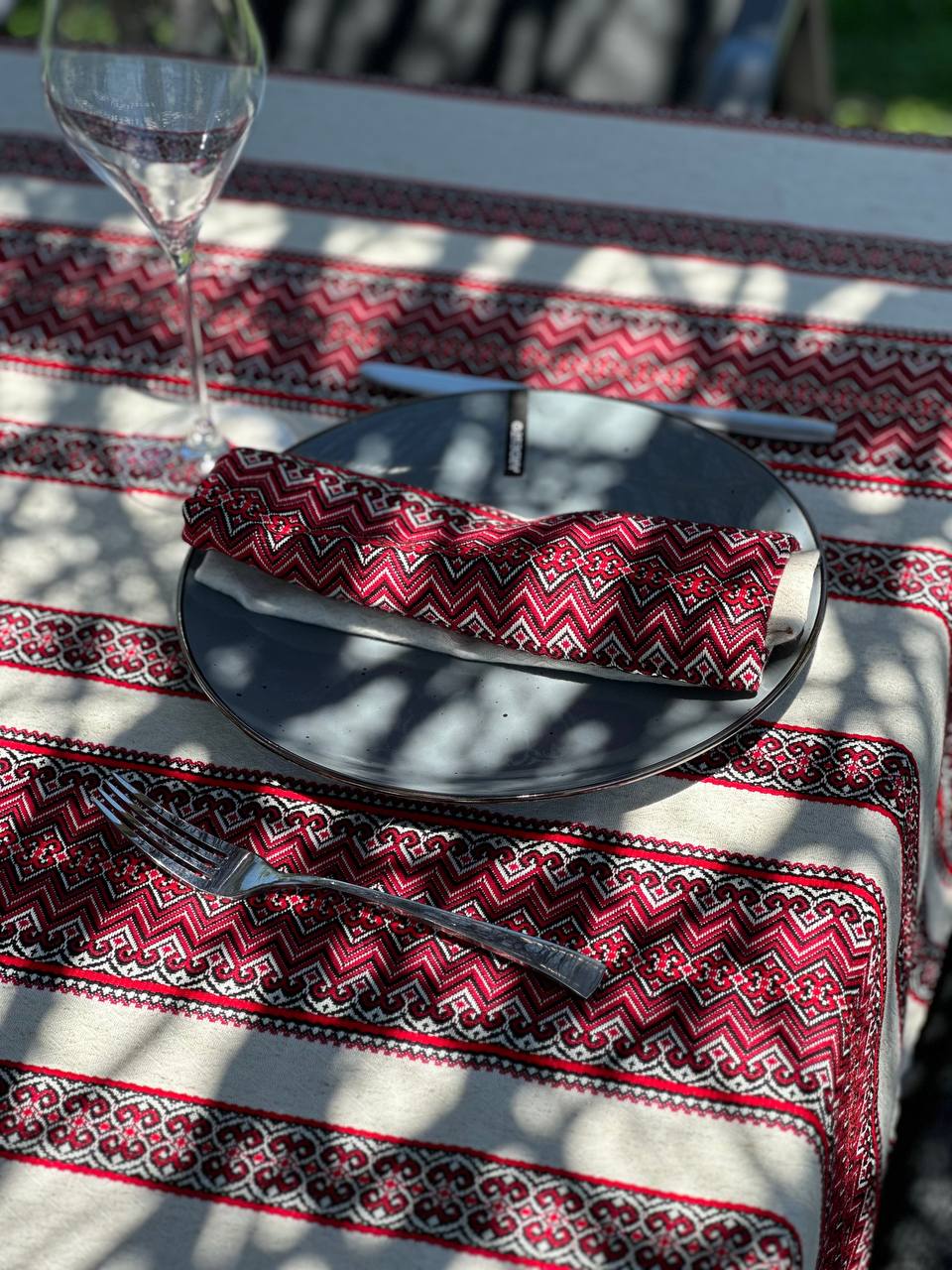 Ukrainian tablecloth embroidered linen, Ukrainian ornament, luxury quality (custom or standard size)