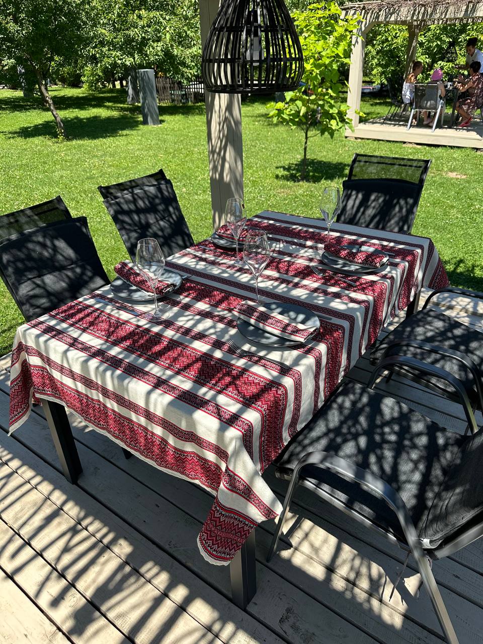 Ukrainian tablecloth embroidered linen, Ukrainian ornament, luxury quality (custom or standard size)