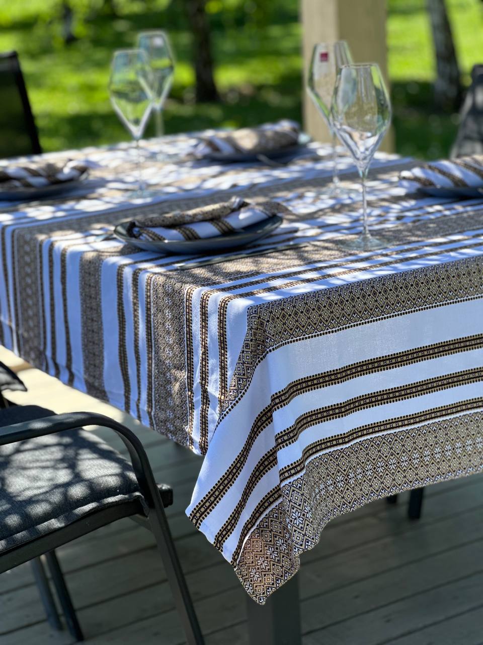 Ukrainian tablecloth embroidered linen, Ukrainian ornament, luxury quality (custom or standard size)