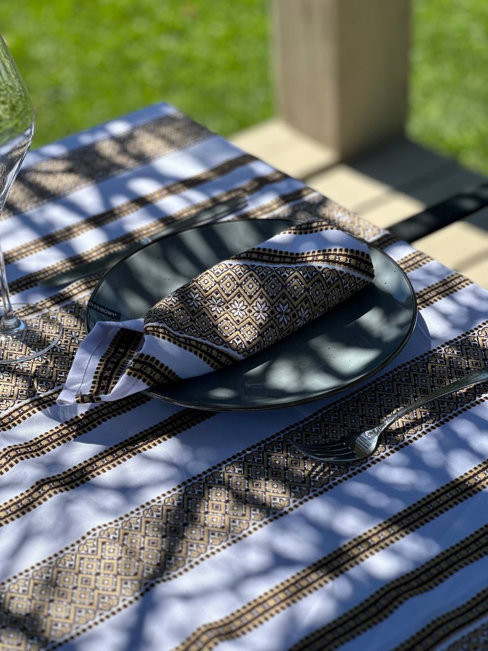 Ukrainian tablecloth embroidered linen, Ukrainian ornament, luxury quality (custom or standard size)