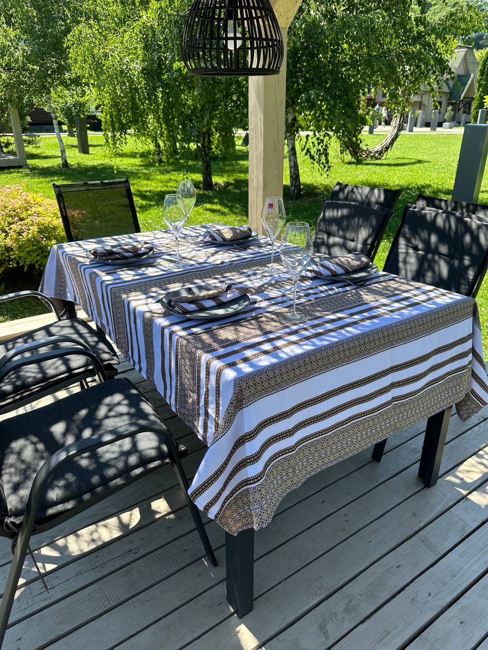 Ukrainian tablecloth embroidered linen, Ukrainian ornament, luxury quality (custom or standard size)