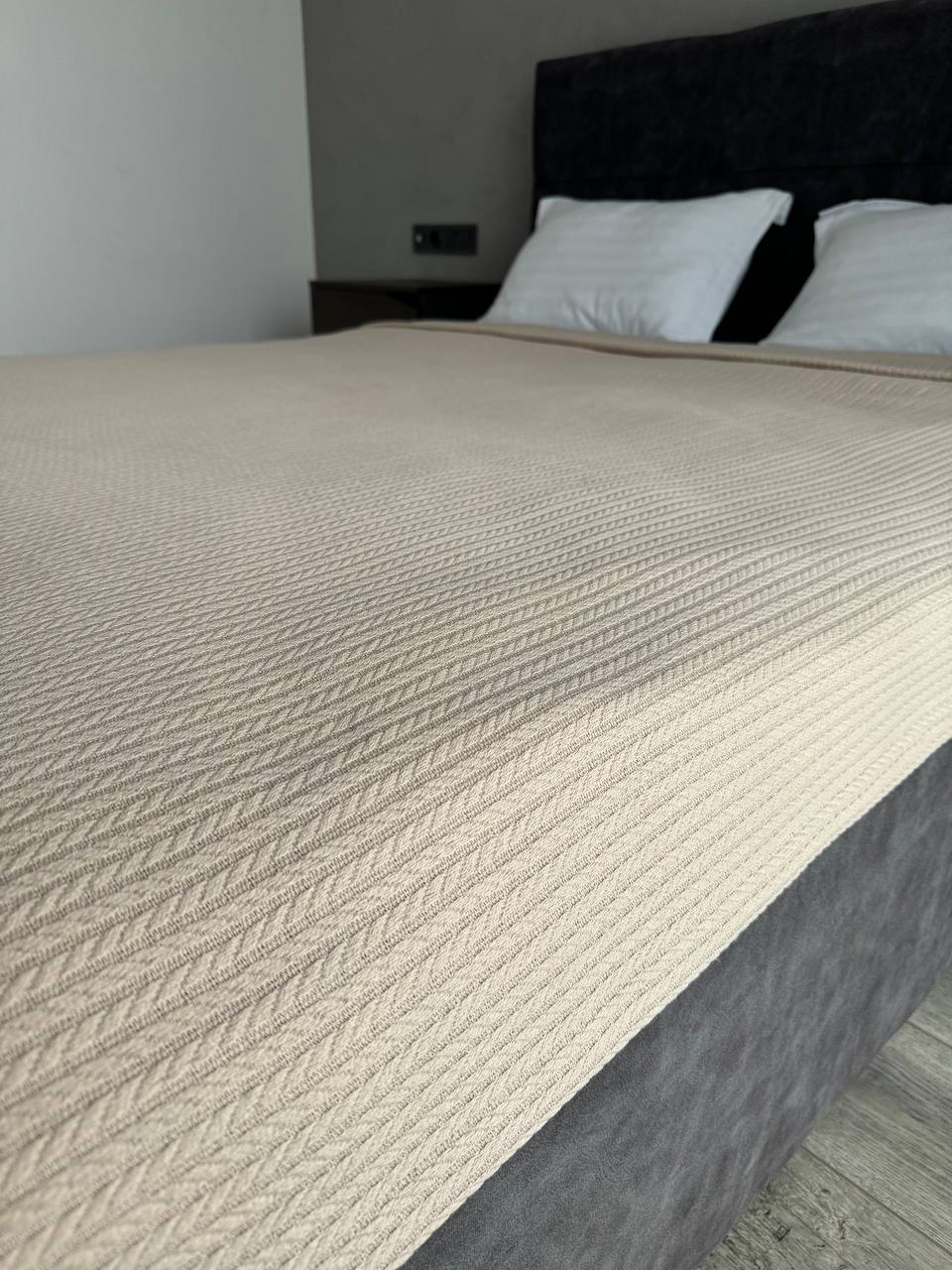 Bedspread "Braid", 100% cotton, beige color