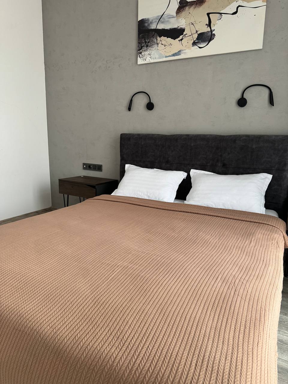 Bedspread "Braid", 100% cotton, brown color