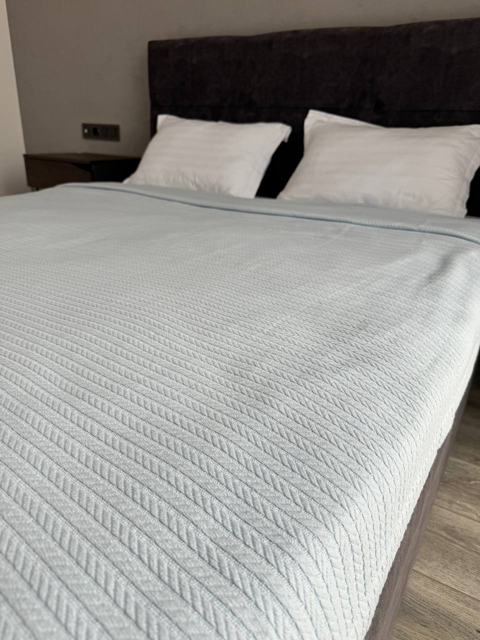 Bedspread "Braid", 100% cotton, blue color