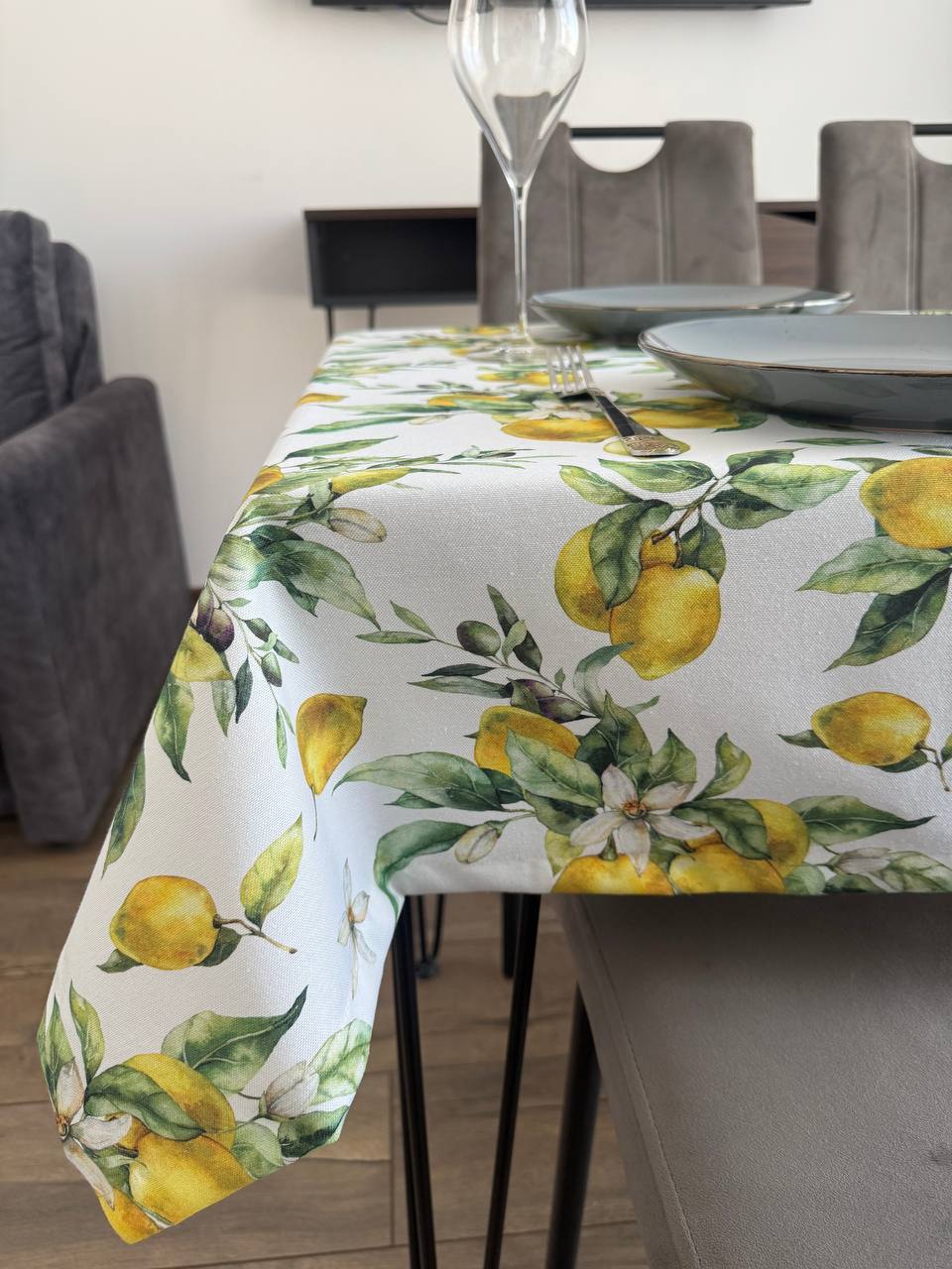 Linen waterproof tablecloth with Teflon, Geometry collection, luxury quality (custom or standard size)
