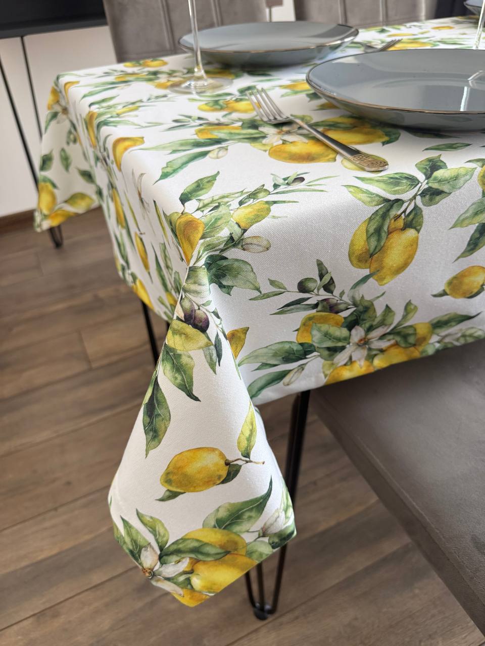 Linen waterproof tablecloth with Teflon, Geometry collection, luxury quality (custom or standard size)