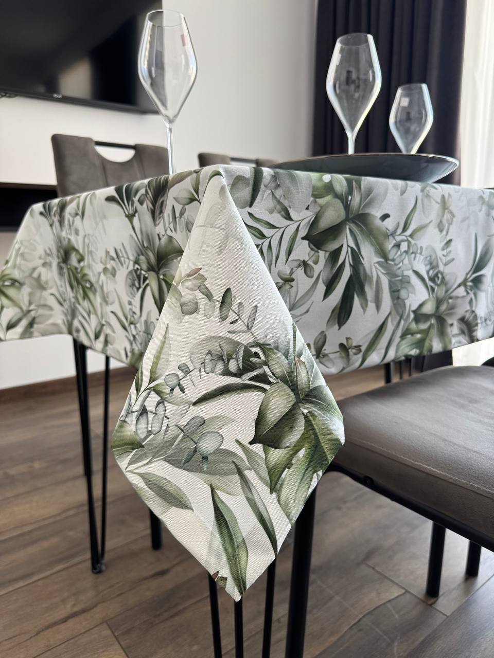 Linen waterproof tablecloth with Teflon, Geometry collection, luxury quality (custom or standard size)