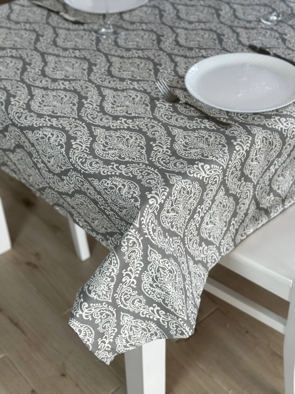 Linen waterproof tablecloth with Teflon, Geometry collection, luxury quality (custom or standard size)