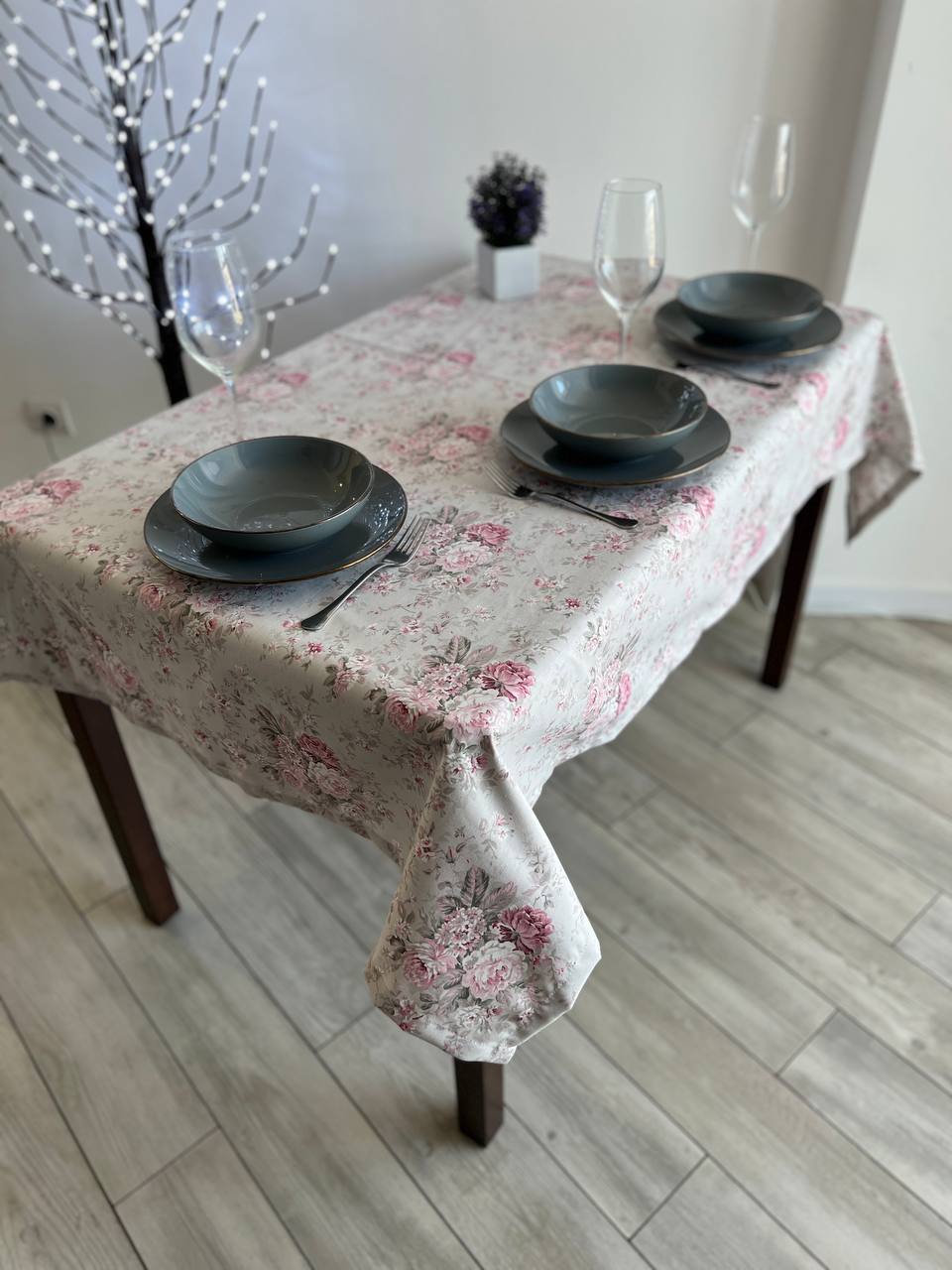 Linen waterproof tablecloth with Teflon, Geometry collection, luxury quality (custom or standard size)