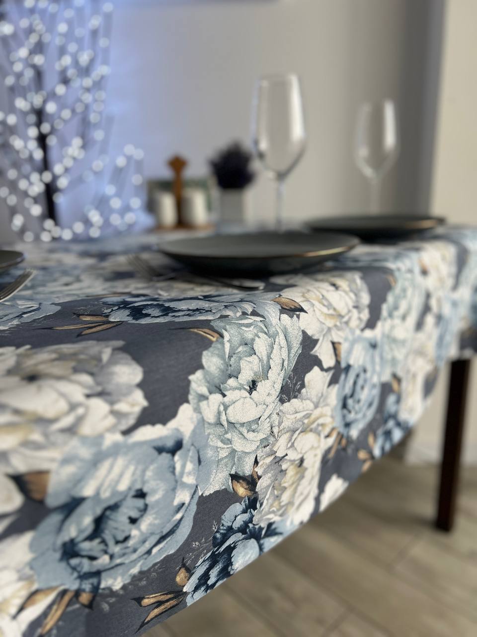 Linen waterproof tablecloth with Teflon, Geometry collection, luxury quality (custom or standard size)