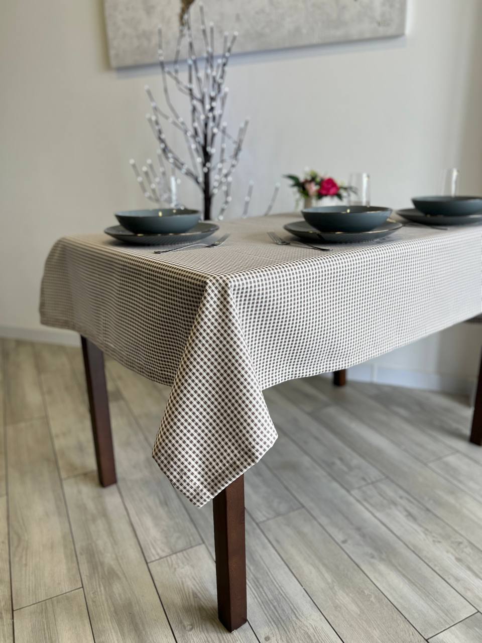 Linen waterproof tablecloth with Teflon, Geometry collection, luxury quality (custom or standard size)