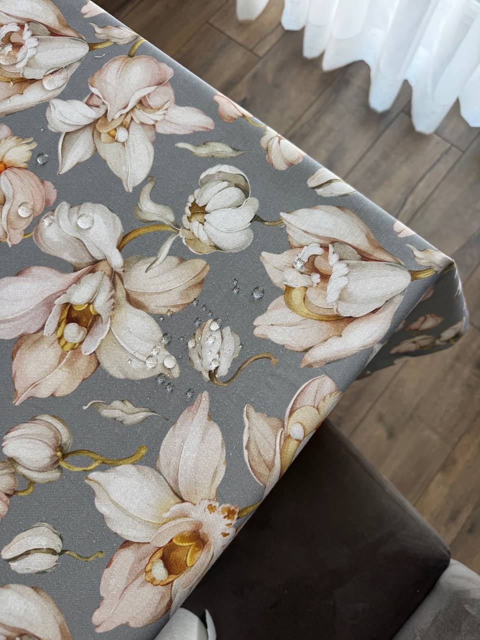 Linen waterproof tablecloth with Teflon, Geometry collection, luxury quality (custom or standard size)