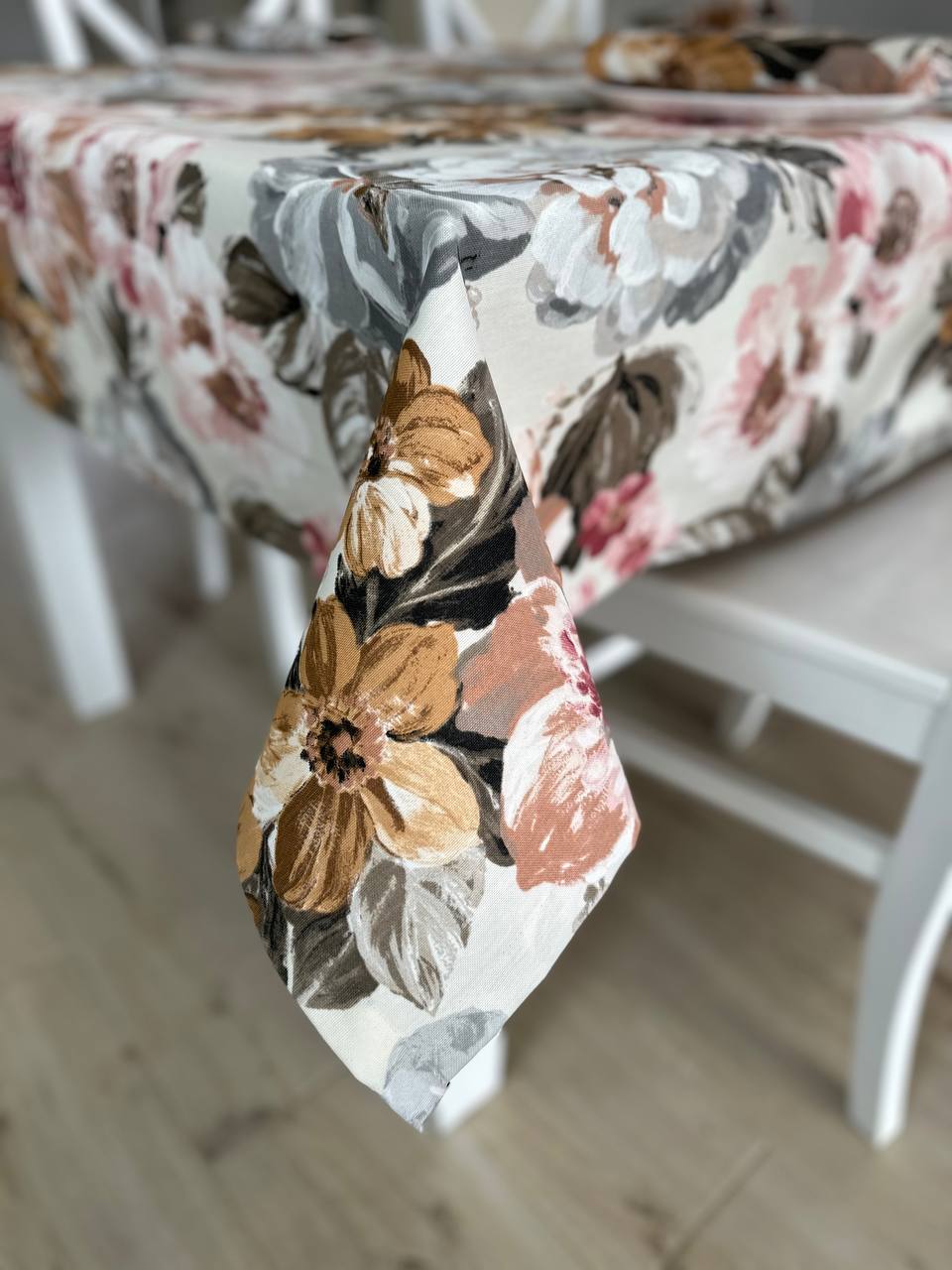 Linen waterproof tablecloth with Teflon, Geometry collection, luxury quality (custom or standard size)