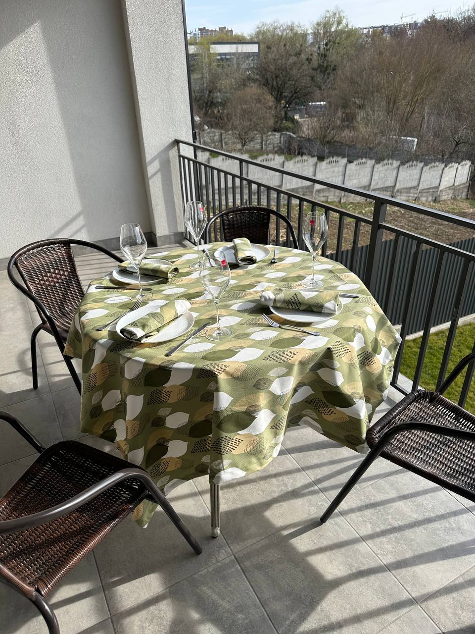 Linen waterproof tablecloth with Teflon, Geometry collection, luxury quality (custom or standard size)