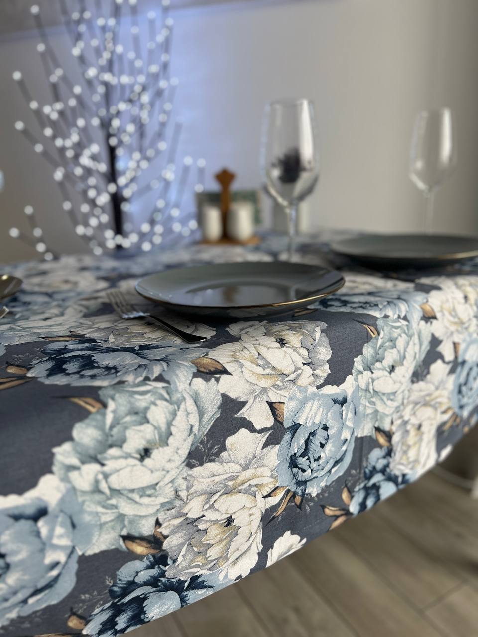 Linen waterproof tablecloth with Teflon, Geometry collection, luxury quality (custom or standard size)