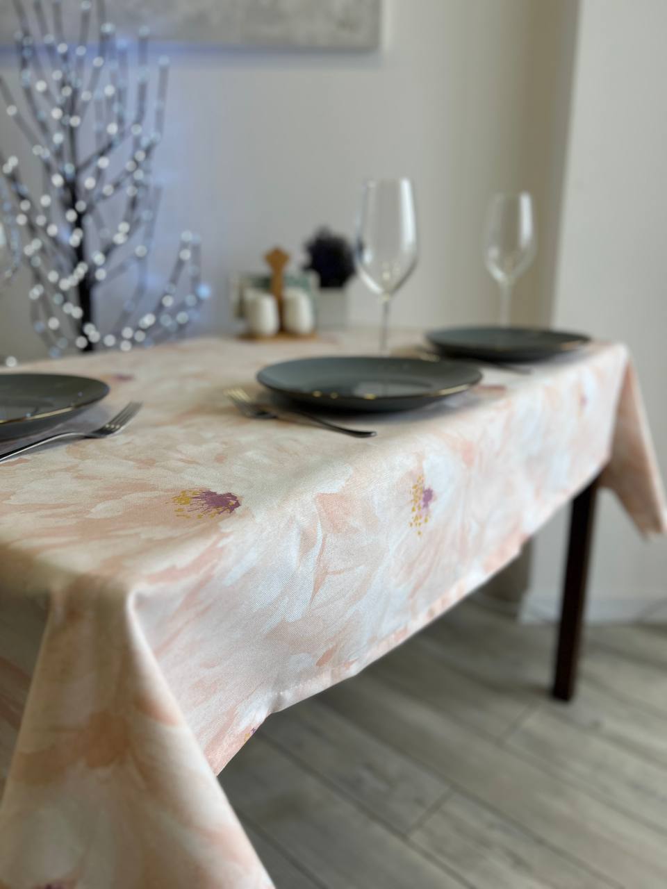 Linen waterproof tablecloth with Teflon, Geometry collection, luxury quality (custom or standard size)