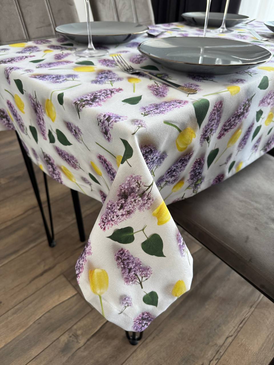 Linen waterproof tablecloth with Teflon, Geometry collection, luxury quality (custom or standard size)