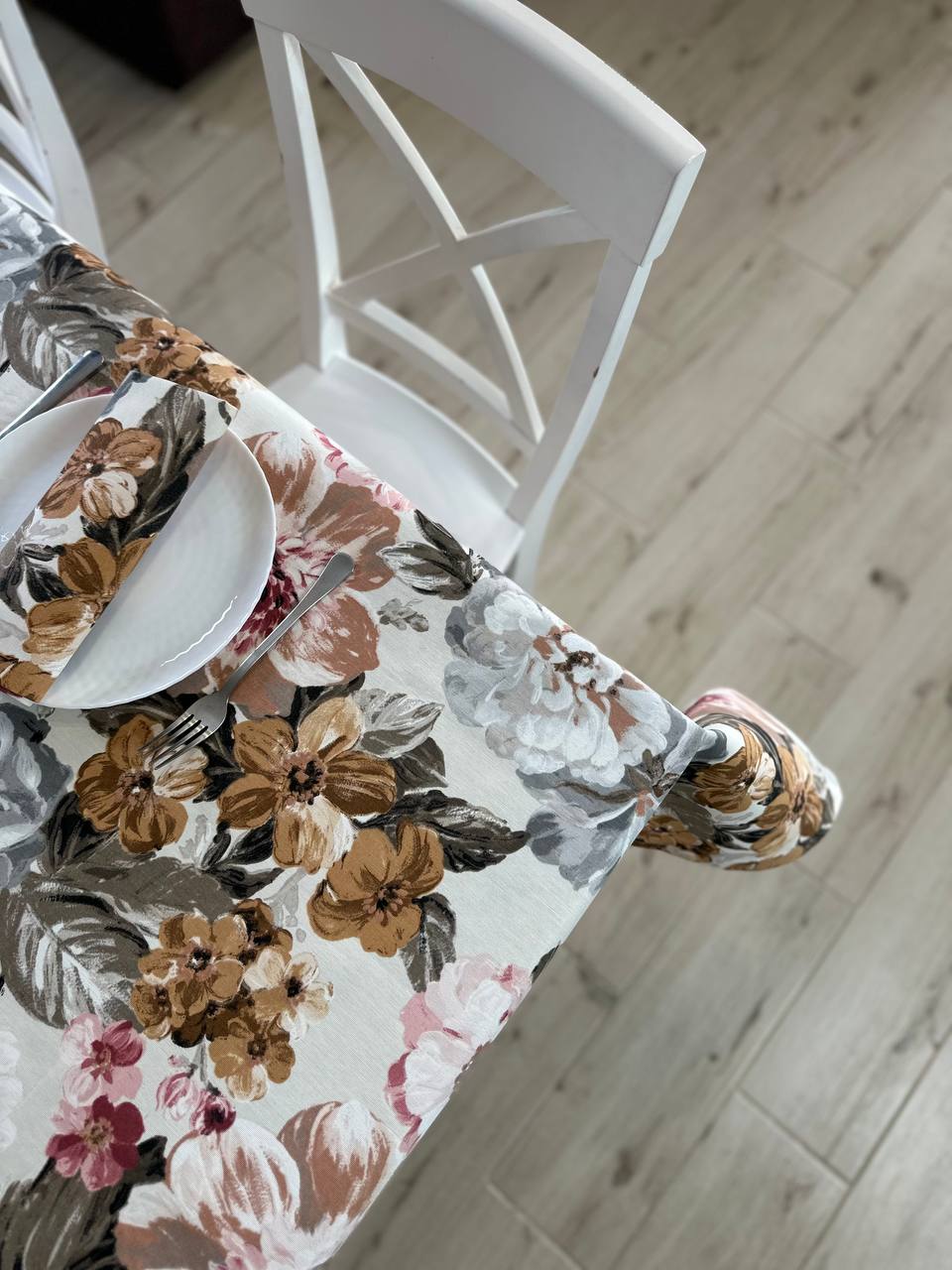 Linen waterproof tablecloth with Teflon, Geometry collection, luxury quality (custom or standard size)