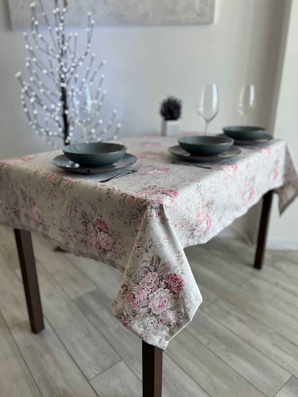 Linen waterproof tablecloth with Teflon, Geometry collection, luxury quality (custom or standard size)