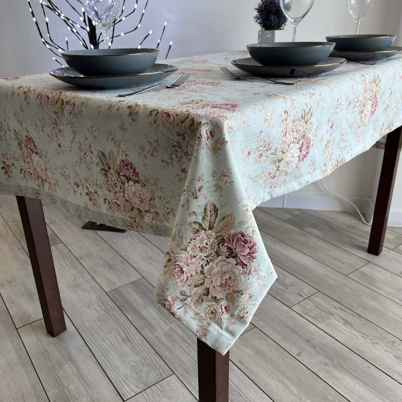 Linen waterproof tablecloth with Teflon, Geometry collection, luxury quality (custom or standard size)