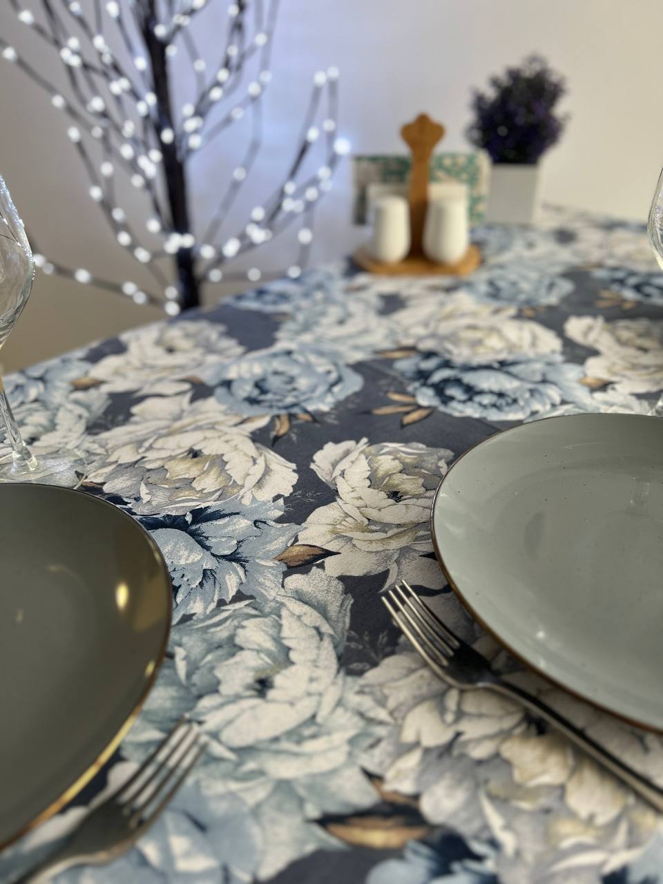 Linen waterproof tablecloth with Teflon, Geometry collection, luxury quality (custom or standard size)