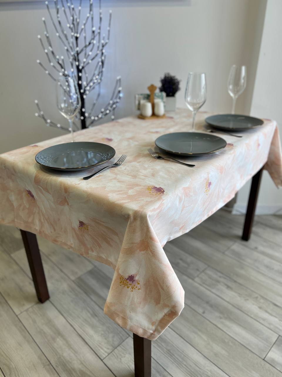 Linen waterproof tablecloth with Teflon, Geometry collection, luxury quality (custom or standard size)