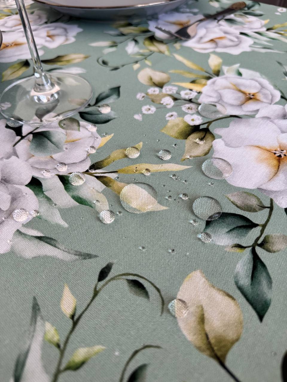 Linen waterproof tablecloth with Teflon, Geometry collection, luxury quality (custom or standard size)