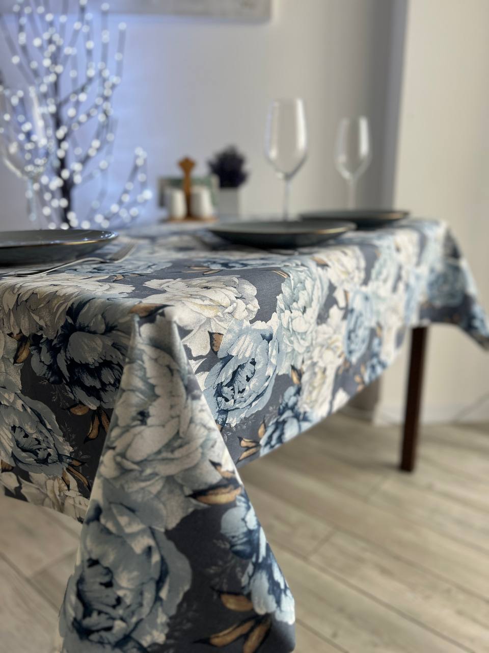 Linen waterproof tablecloth with Teflon, Geometry collection, luxury quality (custom or standard size)