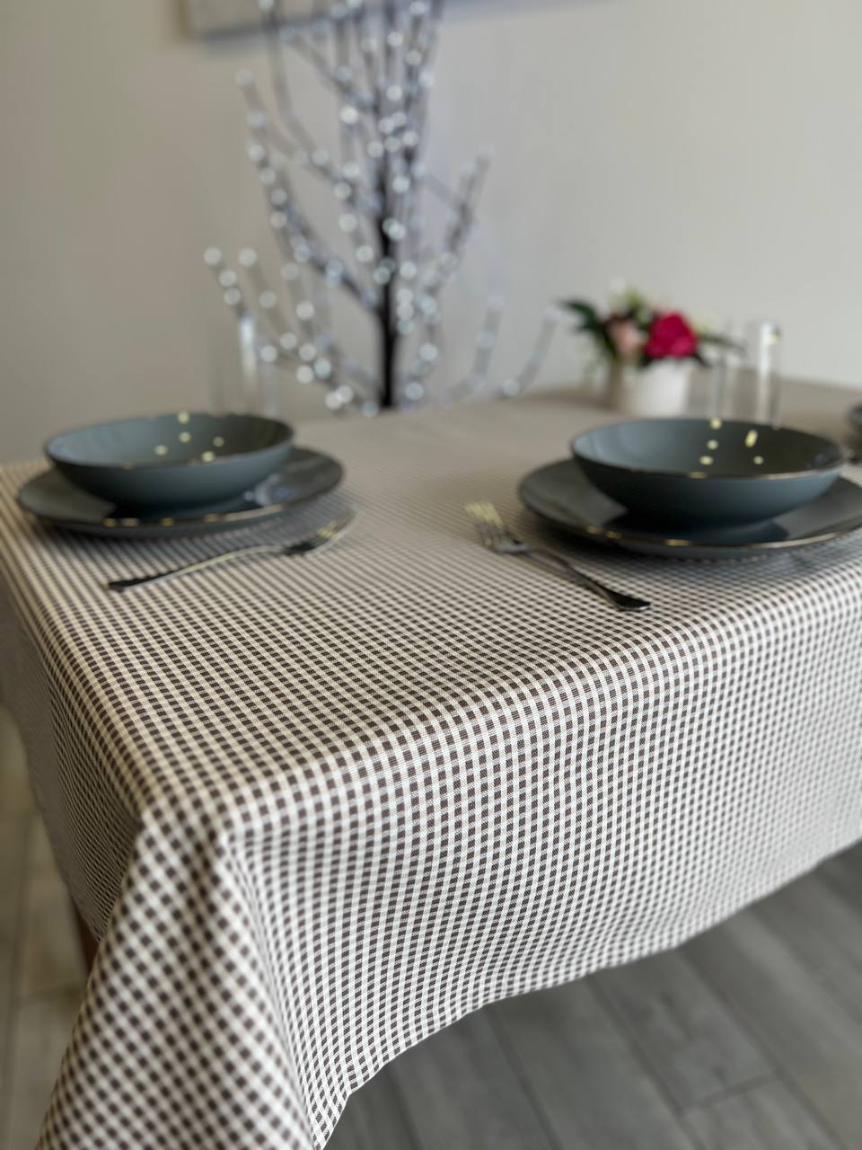 Linen waterproof tablecloth with Teflon, Geometry collection, luxury quality (custom or standard size)